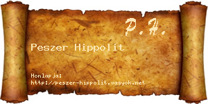 Peszer Hippolit névjegykártya